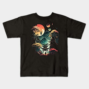 Japanese Temple Tokyo  Asian Inspired Retro Japan Kids T-Shirt